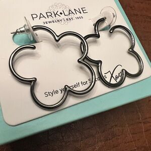 Park Lane Carmelia Hematite Flower Hoop Earrings | New